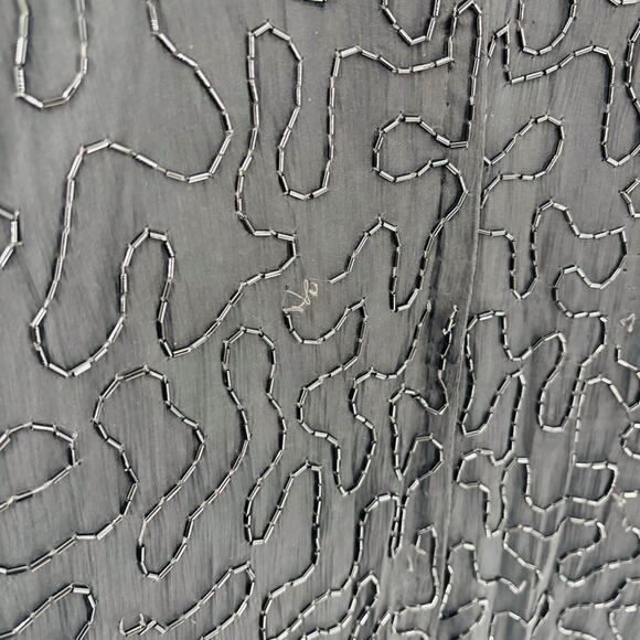 Vintage Stenay 100% Silk Dress Size 10 Womens Black Embroidered Sequin 1980's - Picture 8 of 11